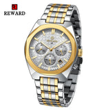 New REWARD Fashion Luxury Man's Watches Chronograph Waterproof Sport Quartz Wrist Watch Top Brand Business Wristwatches for Men
