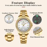 New REWARD Top Brand Luxury Watch for Women Japan Movement Stainless Steel Dress Wristwatch Waterproof Luminous Quartz Watches