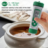 New Salinity Meter 0-199 PPt 6 in 1 PH EC TDS SALT S.G TEMP Aquarium Water Quality Meter ATC Multifunction Conductivity Monitor