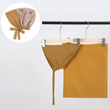 Newest Chiffon Shawl With Matching Undercap Hijab Women Pure Color Jersey Inner Caps Muslim Headband Two-Piece Scarf Set