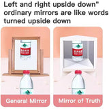 Non Reversing Mirror Household White Square Wooden Real Mirror No Mirror Mirror For Modeling Interviews Photo Portable Home