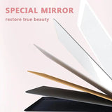 Non Reversing Mirror Household White Square Wooden Real Mirror No Mirror Mirror For Modeling Interviews Photo Portable Home