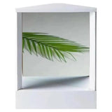 Non Reversing Mirror Household White Square Wooden Real Mirror No Mirror Mirror For Modeling Interviews Photo Portable Home
