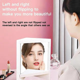 Non Reversing Mirror Household White Square Wooden Real Mirror No Mirror Mirror For Modeling Interviews Photo Portable Home