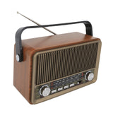 Retro wooden portable multi-band card high quality wooden Bluetooth radio.
