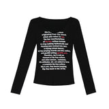 Vintage Printed Round Neck Short Long-sleeved T-shirt
