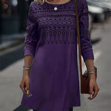 Women's Printed Long-sleeved Mid-length Knitted Top