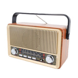 Retro wooden portable multi-band card high quality wooden Bluetooth radio.