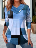 Geometric Stitching Contrast Color Women's V-neck Jumpsuit