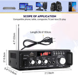 Mini small amplifier speaker power amplification card USB flash drive radio DC 12V 220V Bluetooth power amplifier