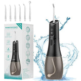 Oral Irrigator Portable Water Flosser Rechargeable 5 Modes IPX7 400ML Dental Water Jet for Cleaning Teeth
