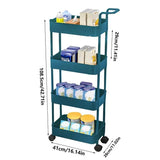 Organizer Cart With Wheels Slim Multi-Layer Rolling Carts With Large Capacity Home Storage Products For Books Snacks Cosmetics