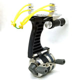 Outdoor Fishing Tool Powerful Hunting Catapult Fishing Slingshot Suit with Laser Fishing Wheel Reel Handguard New Fish Grip Set