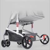 Outdoor Pet Cart Dog Cat Carrier Pet Stroller Multicolor Oxford Cloth Steel Pipe High-intensity 4-wheels One-key Folding