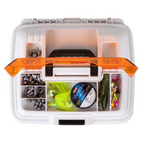 Outdoors T4P Pro Multiloader, Portable Fishing & Tackle Storage Box with Zerust Anti-Corrosion Technology, White/Orange
