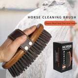 Oval Harness Comb for Harness Care, Harness Care, De-fluffing Brush, Wooden Horse Hair, Sweat Cleaning Brush, Shedding Massage