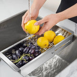 Over The Sink Colander Stainless Steel Expandable Colander Strainer Baskets Kitchen Colander To Wash Vegetables And Fruits Drain