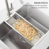 Over The Sink Colander Stainless Steel Expandable Colander Strainer Baskets Kitchen Colander To Wash Vegetables And Fruits Drain