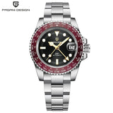 PAGANI DESIGN PD-1758 Japan NH34 GMT Watch Sapphire Glass Automatic Watch 100M Waterproof Stainless Men Mechanical Watches