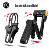PCycling Bicycle Lock Alloy Steel Folding Lock MTB Road Bike Lock Anti-theft Lock Password Lock Safe Cycling Accessories