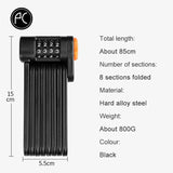 PCycling Bicycle Lock Alloy Steel Folding Lock MTB Road Bike Lock Anti-theft Lock Password Lock Safe Cycling Accessories