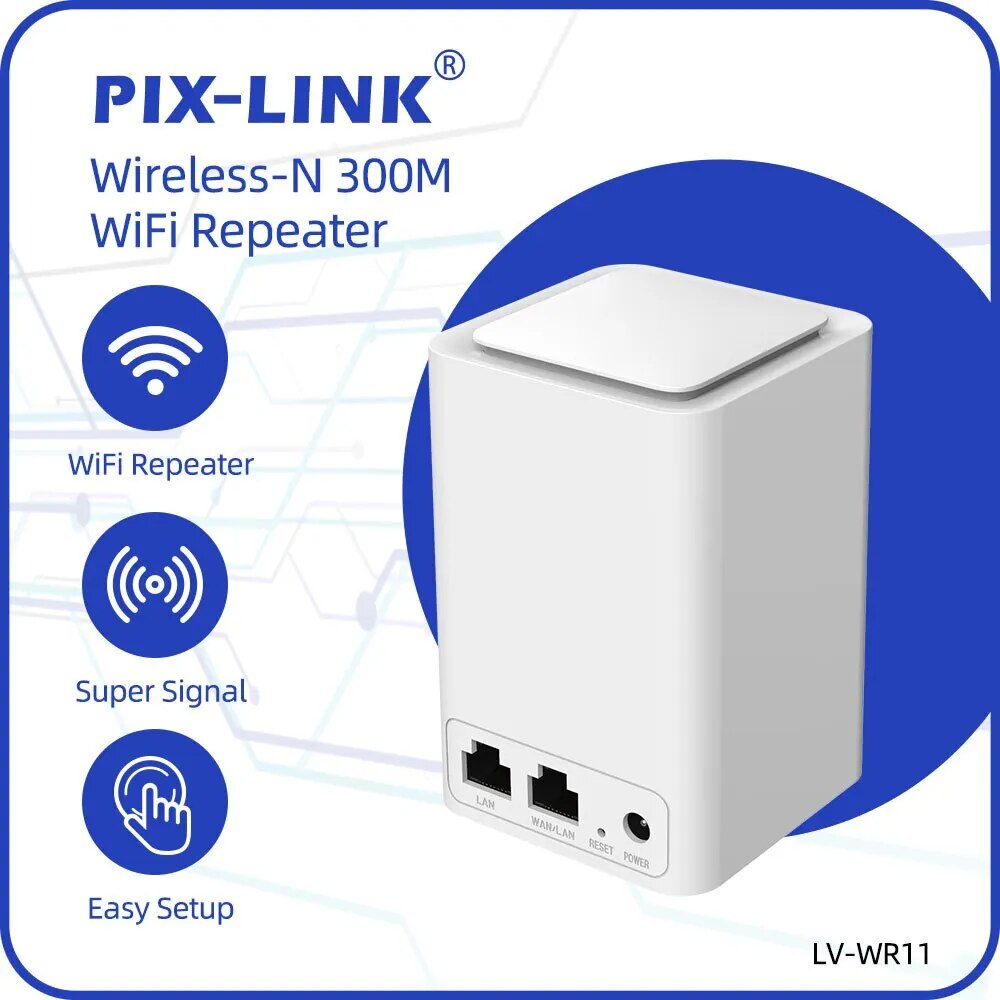 PIX-LINK-WR11 Wireless WiFi Repeater 300mbps Network WiFi Extender Re ...