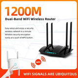 PIXLINK AC22 1200Mbps Wireless Gigabit Router Signal Amplifier Wireless-AC Dual Band Smart Technology 4-Gigabit Ports