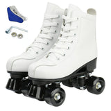 PU Leather Roller Skates Skating Shoes 4-wheel Skates Sliding Inline Quad Skates Sneakers Rollers Shoes with Wheels Flashing