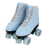 PU Leather Roller Skates Skating Shoes 4-wheel Skates Sliding Inline Quad Skates Sneakers Rollers Shoes with Wheels Flashing