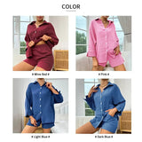 Pajamas For Women Pajama Sets Short Sleeve Button Down Shirts And Shorts Sleepwear Suit Women Soft Gauze Cotton Pijama Homewear