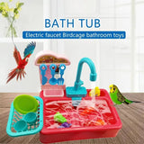 Parrot Bathing Tub Automatic Parrot Bath Tub With Faucet Parakeet Shower Box Bird Bathroom Toys For Small Medium Birds Bird