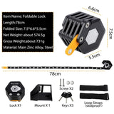 Password Bike Bicycle Lock Foldable Hamburg-Lock With 3 Keys Bike Chain Lock Alloy Anti-Theft Bicycle Folding Lock Mount Bracket