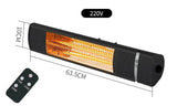 Patio Heater Electric Infrared Heating Home Garden Indoor Outdoor Waterproof Electric Heater with Remote Control Wall-Mounted