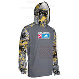 Pelagic Professional Fishing Hoodie With Mask Anti-UV Sun Protection Clothes Fishing Shirt Breathable Camouflage Fishing Jersey