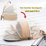 Pet Carrier Backpack Bag Small Dog Cat Transparent Expandable Breathable Walking Outdoor Travel Products Puppy Kitty Strollers