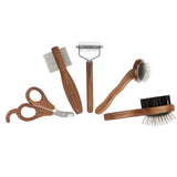Pet Comb Nail Clipper Set Wood Stainless Steel Dog Hair Remove Brush Pet Nail Trimmer Tool Pet Hair Care Cleaning Supplies Set