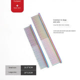 Pet Comb Stainless Steel Straight Comb Dog Cat Beauty Colorful Steel Comb Large Dog Knot Comb Lightweight And Wear-resistant