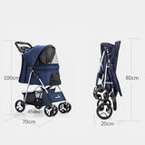 Pet Dog Carrier Stroller Cat Cart Outdoor Breathable Lightweight Foldable for Small Dog and Cats Lightweight Trolley Carrier