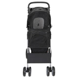 Pet Dog Stroller Travel Carriage 4 Wheeler w/Foldable Carrier Cart & Cup Holder