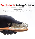 Pet Grooming Rosewood Oval Handle Comb Brush Stainless Steel Pins Detangling for Show Dogs & Cats Accessories
