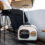 Pet Trolley Suitcase Carrier Transparent Pet Outing Bubble Trolley Case Backpack Cats Transport Extendable Conveyor Bag Things
