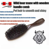 Pet boar bristle comb Black sandalwood bristle handle comb