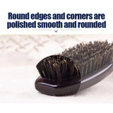 Pet boar bristle comb Black sandalwood bristle handle comb