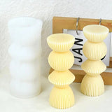 Pillar Candle Mold  Vintage Striped Geometric Roman Colum Candle Mold Creative DIY Epoxy Resin Casting Unique Candle Molds