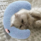 Pillows For Indoor Cats U-shaped Fluffy Cartoon Pillow For Calming Puppies KidsPlush Toy Pillows For Pet Shelter Balcony Game