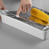 Plastics Wrap Dispenser With Cutter Multifunctional Aluminum Foil Dispenser Reusable Foil And Cling Film Dispenser With Two-way