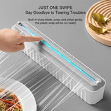 Plastics Wrap Dispenser With Cutter Multifunctional Aluminum Foil Dispenser Reusable Foil And Cling Film Dispenser With Two-way