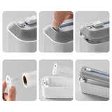 Plastics Wrap Dispenser With Cutter Multifunctional Aluminum Foil Dispenser Reusable Foil And Cling Film Dispenser With Two-way