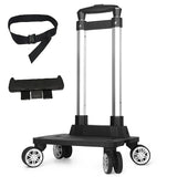 Portable 4/5 Wheel Trolley Rack Aluminum Alloy Foldable Pullling Rod Carrier for Student Backpack Pet Bag Load Bearing 15kg