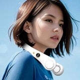 Portable Neck Fan Small Hands-Free Fan USB Powered Cooling Fans 5 Wind Speed For Men Women Travel Hiking Cycling Outdoors